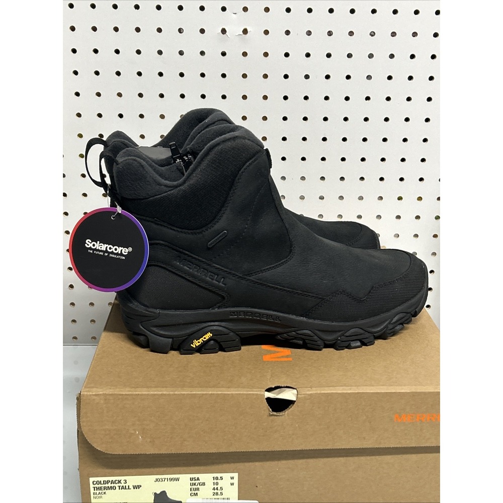 Merrel Men's ColdPack 3 Thermo Tall Zip Waterproof Snow Boot Black 10.5W